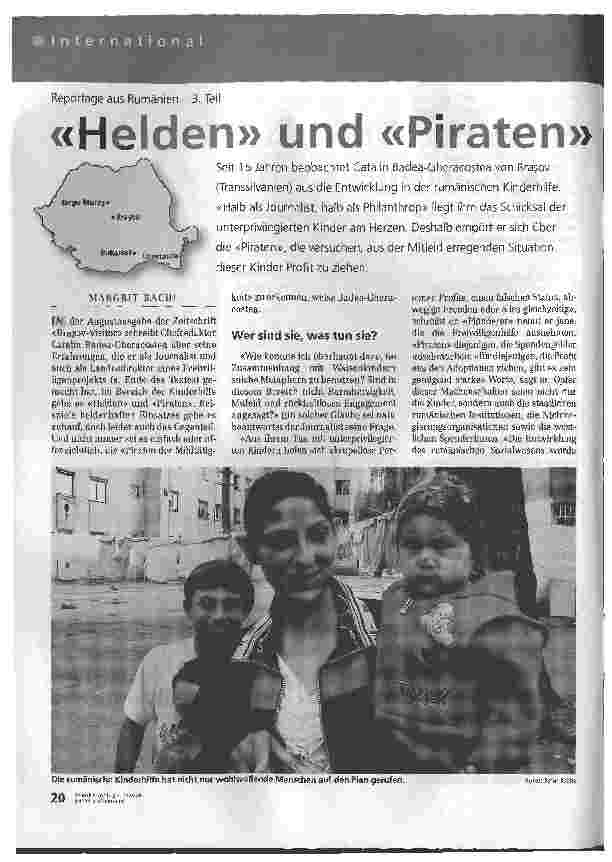 Vorschauseite 1: Reportage aus Rumänien - 3. TeilHelden und Piraten