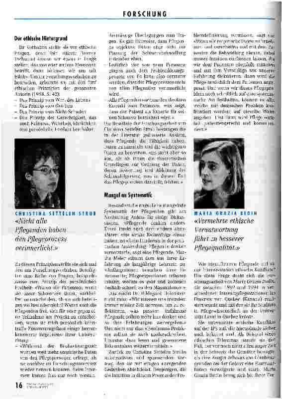 Vorschauseite 2: Keine Forschung ohne Ethik! 13. SBK-Forschungstagung