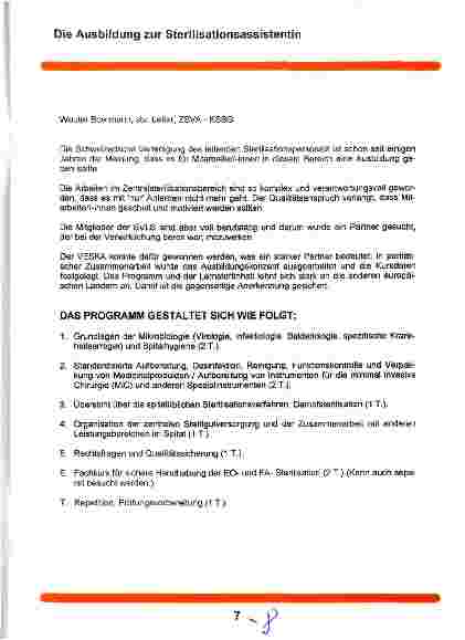 Vorschauseite 1: Die Ausbildung zur Sterilisationsassistentin