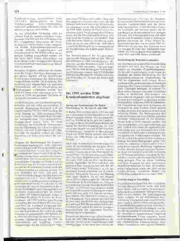 Vorschauseite 3: Krankenhausfinanzierung/Landeskrankenhausgesetze: Nordrhein-Westfalen revidiert den Referentenentwurf