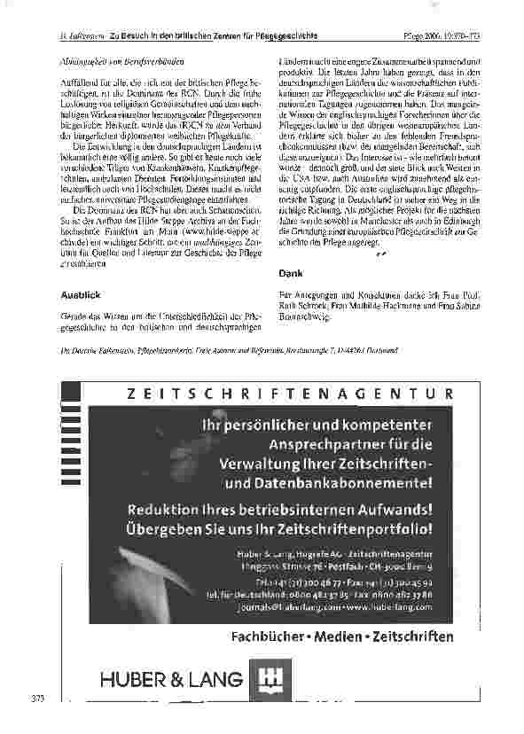 Vorschauseite 4: Zu Besuch in den britischen Zentren für Pflegegeschichte