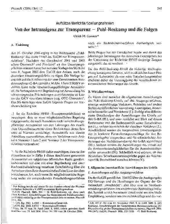 Vorschauseite 1: Von der Intransigenz zur Transparenz - Pohl-Boskamp und die Folgen