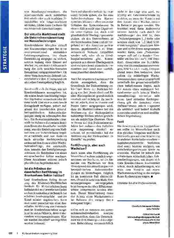 Vorschauseite 3: Krankenhaus-Bewertung in stürmischen Zeiten