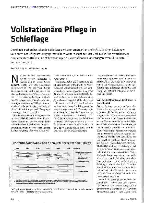 Vorschauseite 1: Vollstationäre Pflege in Schieflage