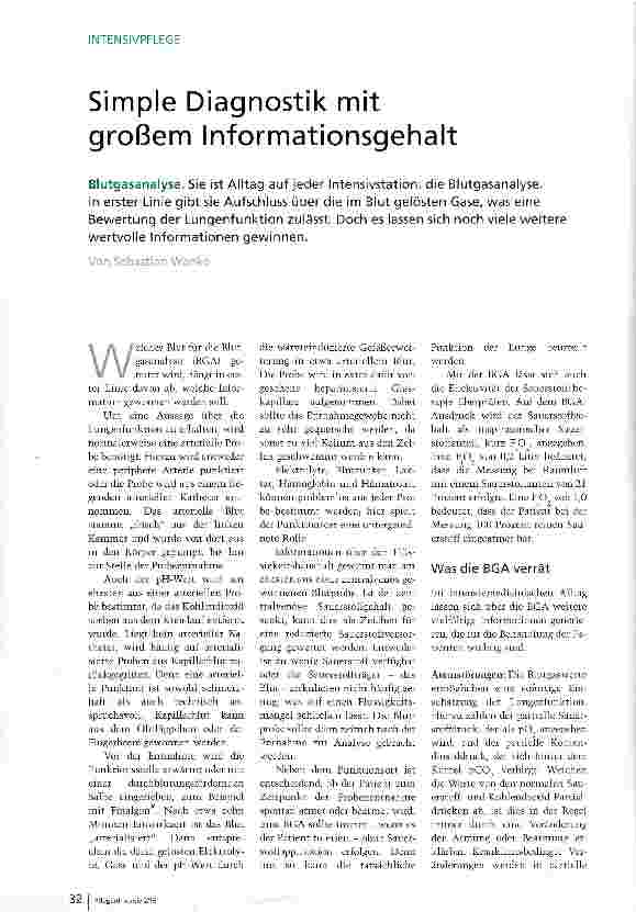 Vorschauseite 1: Simple Diagnostik mit großem Informationsgehalt
