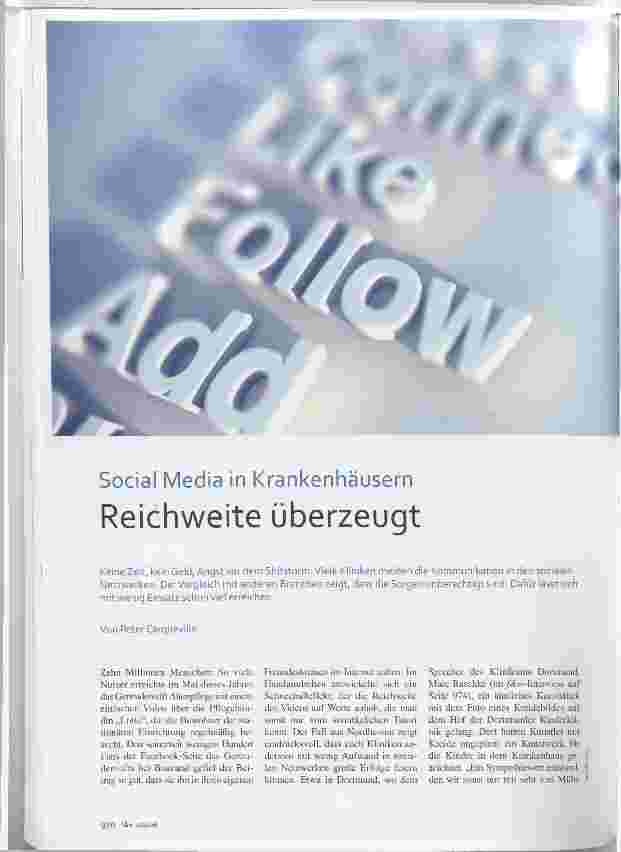 Vorschauseite 1: Social Media in Krankenhäusern Reichweite überzeugt