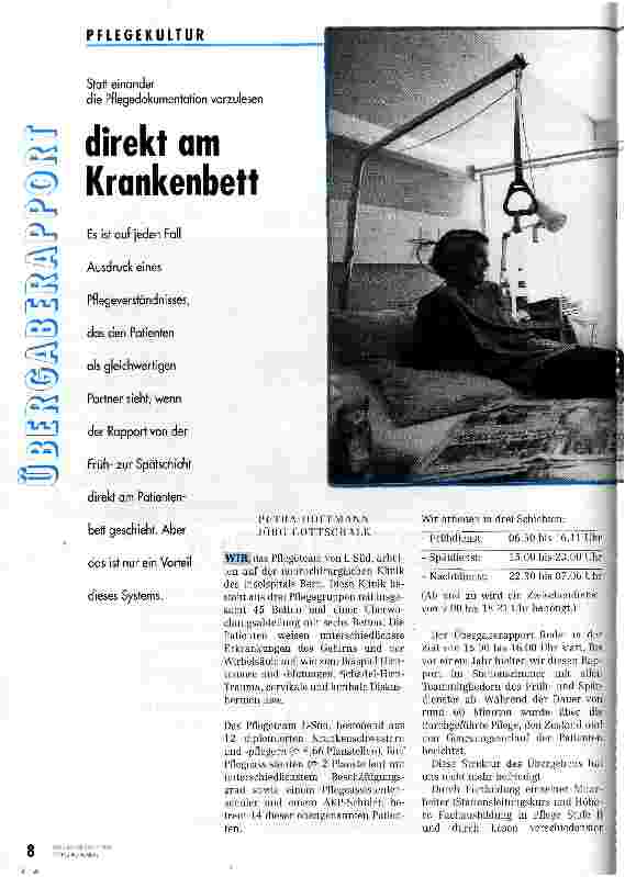 Vorschauseite 1: Übergaberapport direkt am Krankenbett