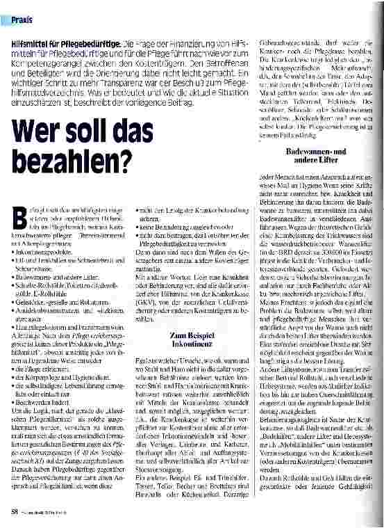 Vorschauseite 1: Wer soll das bezahlen?