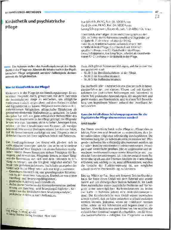 Vorschauseite 1: Kinästhetik und psychiatrische Pflege