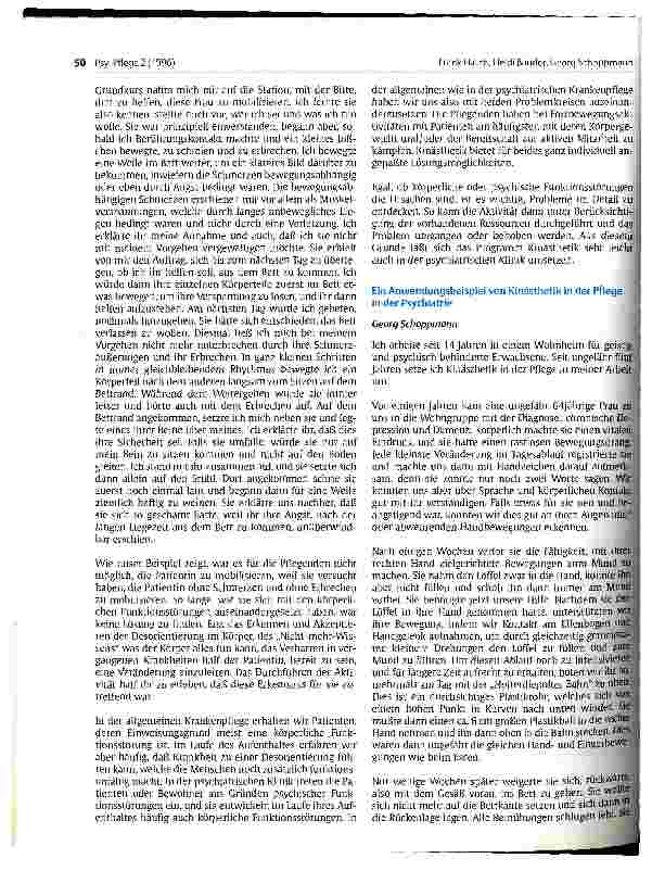 Vorschauseite 4: Kinästhetik und psychiatrische Pflege