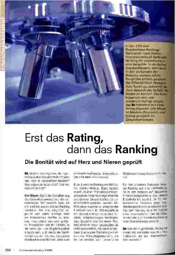 Vorschauseite 1: Erst das Rating, dann das Ranking