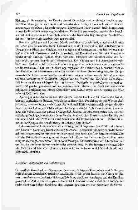 Vorschauseite 2: Lebenskunst (ars vivendi): Kunst des Krankseins (ars aegrotandi) und Kunstdes Sterbens (ars moriendi)