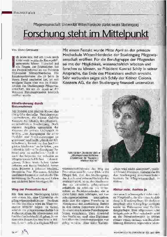 Vorschauseite 1: Forschung steht im Mittelpunkt
