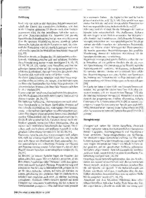 Vorschauseite 2: Die Wirkung einer spezifischen musiktherapeutischen Behandlung auf die sprachlichen Leistungen eines chronisch kranken Globalaphasikers - eine Falldarstellung