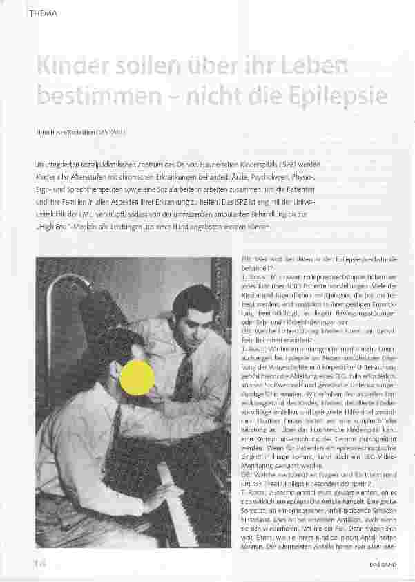 Vorschauseite 1: Kinder sollen über ihr Leben bestimmen, nicht die Epilepsie