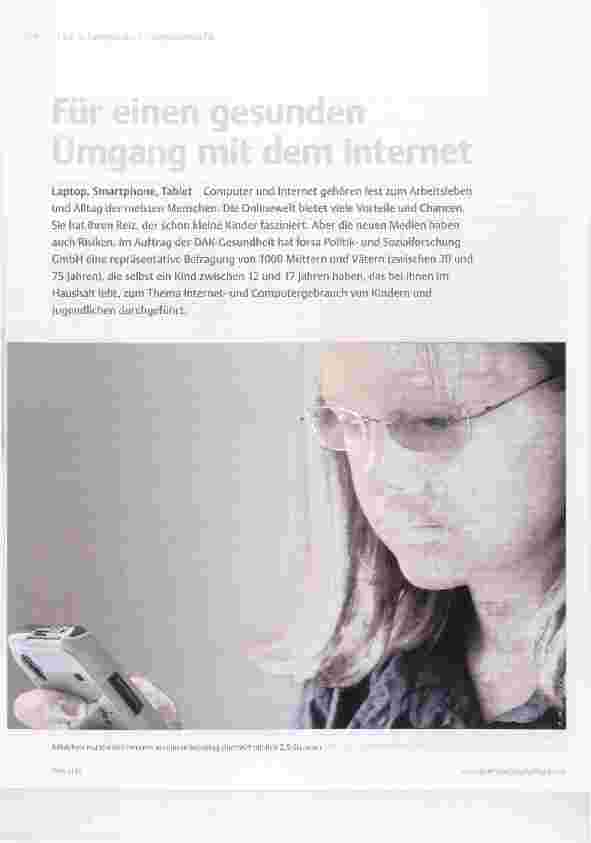 Vorschauseite 1: Für einen gesunden Umging mit dem internet