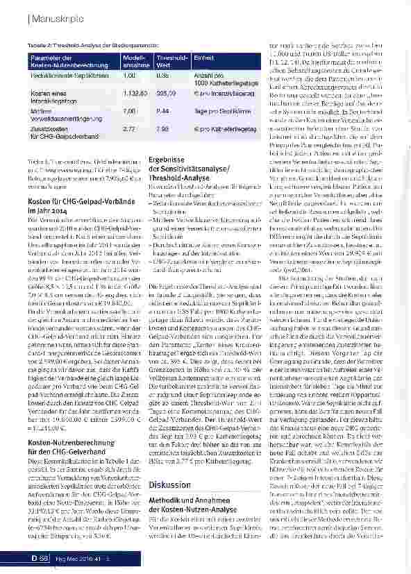 Vorschauseite 4: Kosten-Nutzen-Analyse eines antimikrobiellen Transparent-verbands für Kathetereintritts-stellen auf der Intensivstation