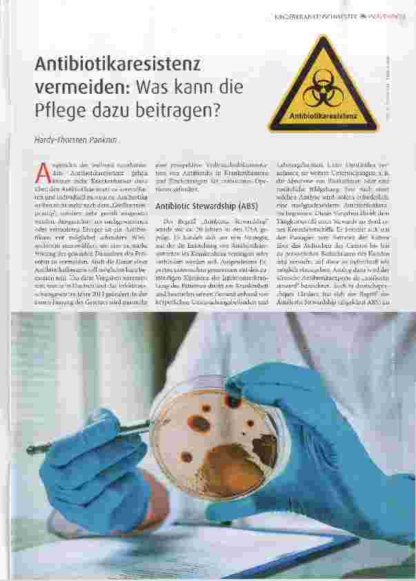 Vorschauseite 1: Antibiotikaresistenz vermeiden: Was kann die Pflege dazu beitragen?