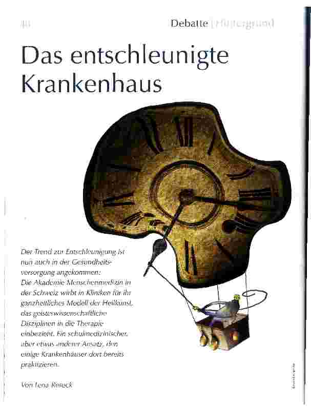 Vorschauseite 1: Das entschleunigte Krankenhaus