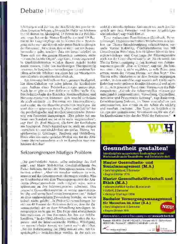 Vorschauseite 4: Das entschleunigte Krankenhaus