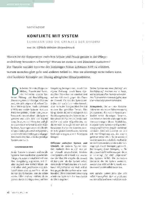 Vorschauseite 1: KONFLIKTE MIT SYSTEM
