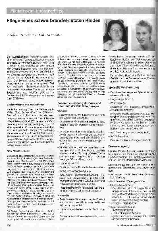 Vorschauseite 1: Pflege eines schwerverbrandverletzten Kindes