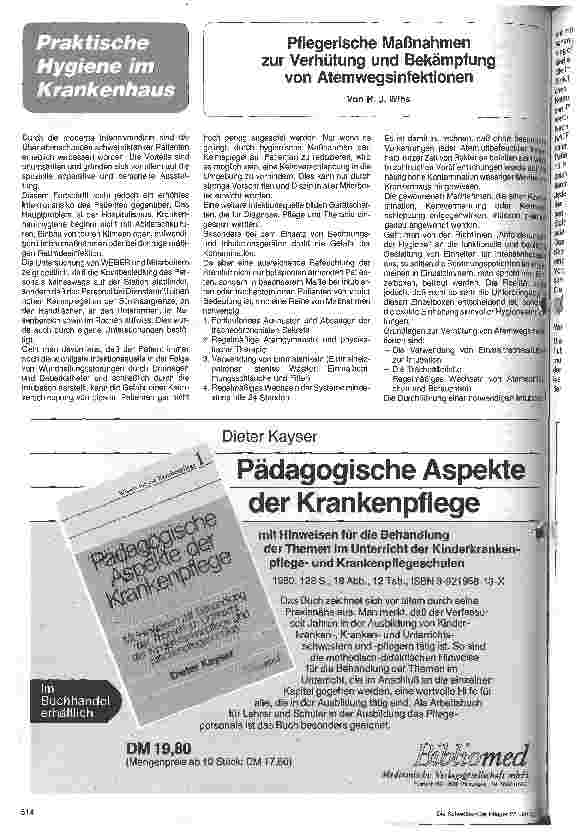 Vorschauseite 1: Pflegerische Maßnahmen zur Verhütung und Bekämpfung von Atemwegsinfektionen
