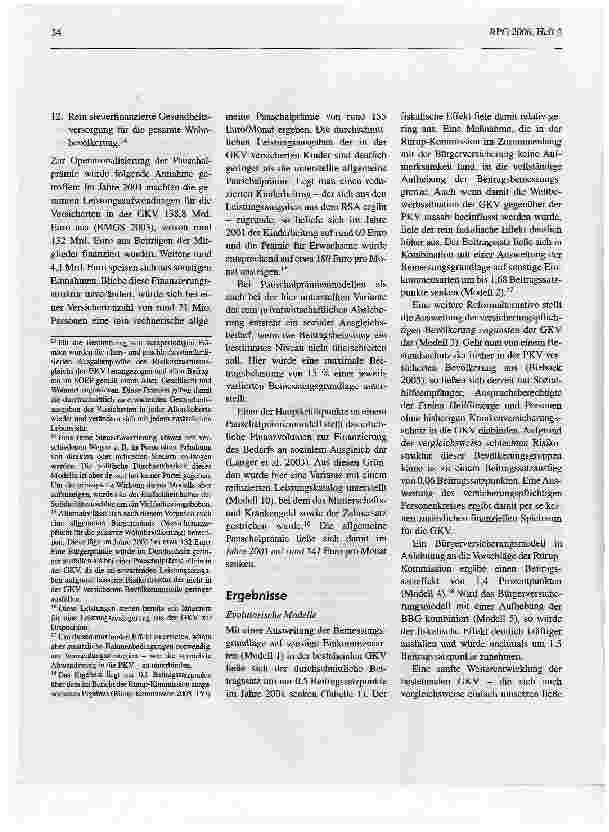 Vorschauseite 4: Fiskalische Effekte alternativer Reformmodelle der Finanzierung des Krankenversicherungsschutzes in Deutschland