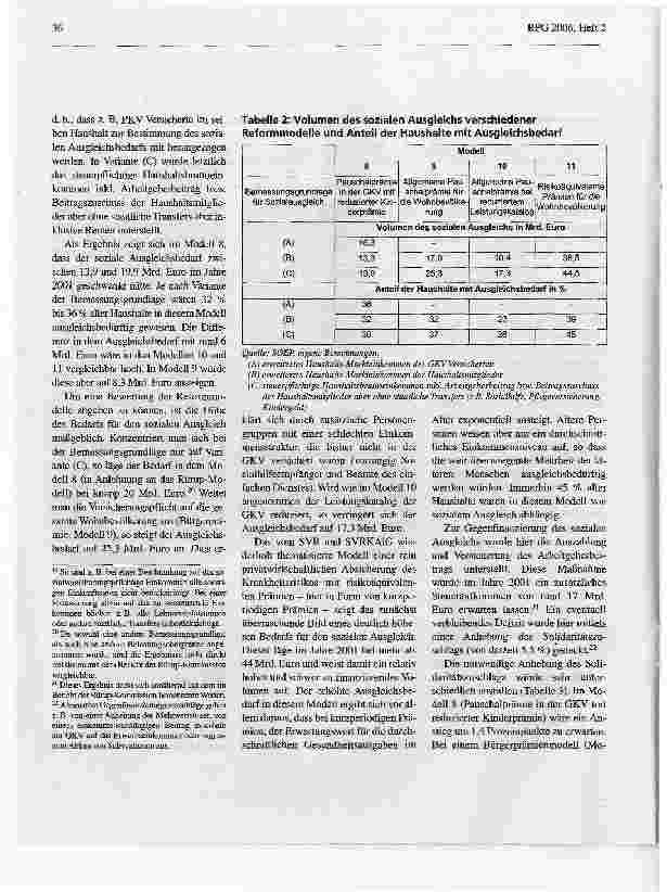 Vorschauseite 6: Fiskalische Effekte alternativer Reformmodelle der Finanzierung des Krankenversicherungsschutzes in Deutschland