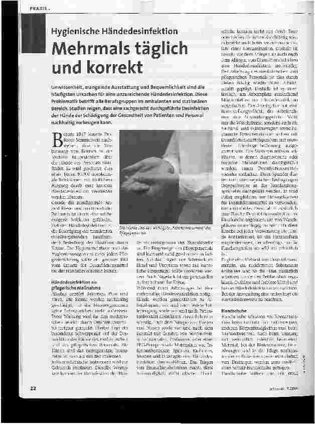 Vorschauseite 1: Hygienische Händedesinfektion - Mehrmals täglich und korrekt