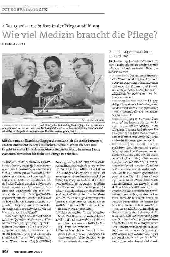 Vorschauseite 1: Wie viel Medizin braucht die Pflege?