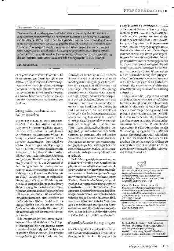Vorschauseite 4: Wie viel Medizin braucht die Pflege?
