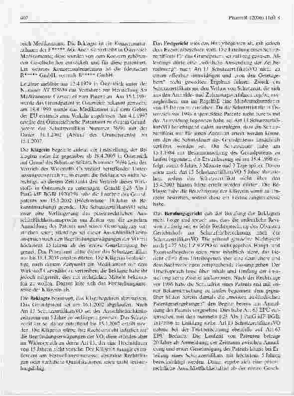 Vorschauseite 2: Patentanmeldung und Schutzzertifikat