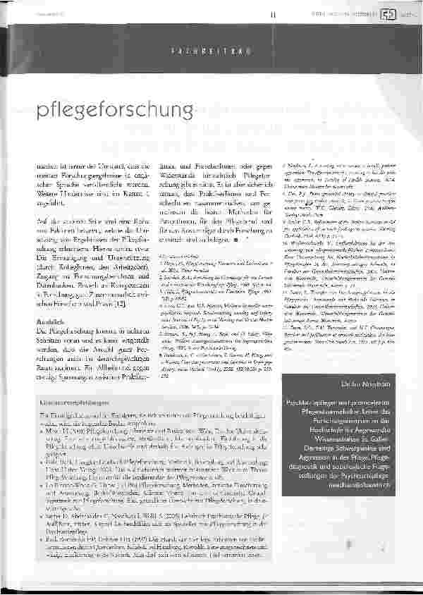 Vorschauseite 4: Ein Plädoyer für die Pflegeforschung