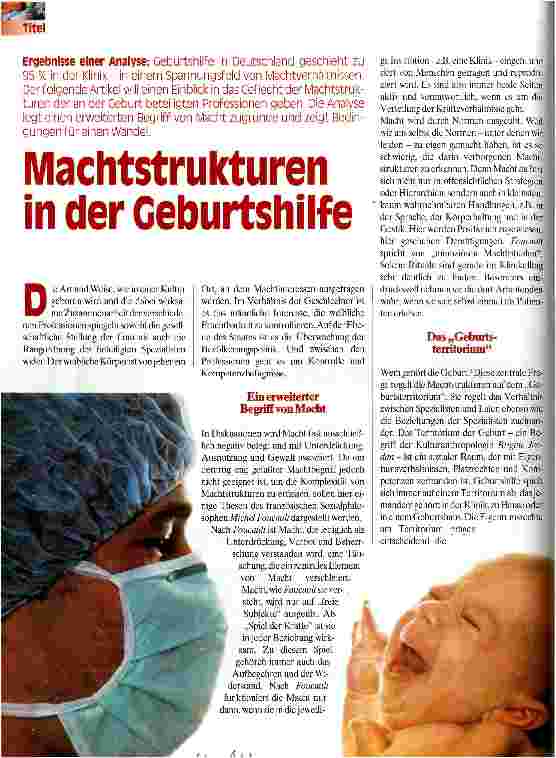 Vorschauseite 1: Machtstrukturen in der Geburtshilfe