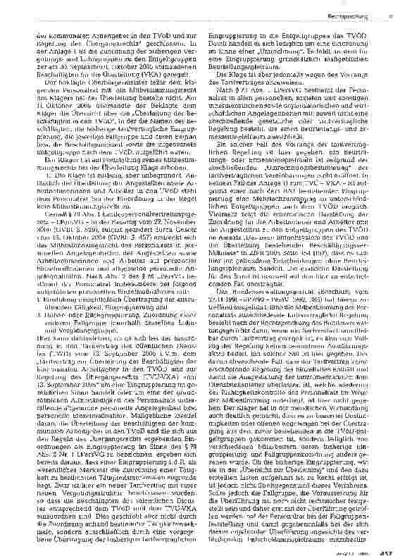 Vorschauseite 2: ZUM PERSONALVERTRETUNGSRECHTMitbestimmung bei der Überleitung vom BAT zum TVöD