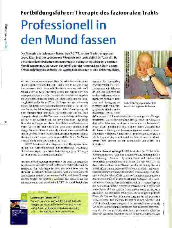 Vorschauseite 1: Fortbildungsführer: Therapie des faziooralen TraktsProfessionell in den Mund fassen