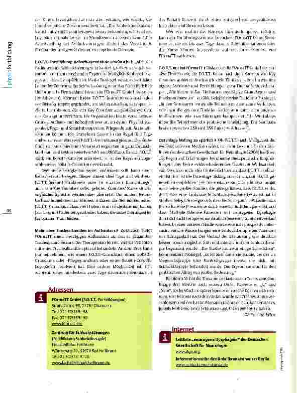 Vorschauseite 3: Fortbildungsführer: Therapie des faziooralen TraktsProfessionell in den Mund fassen