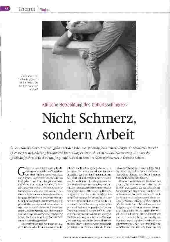 Vorschauseite 1: Nicht Schmerz, sondern Arbeit