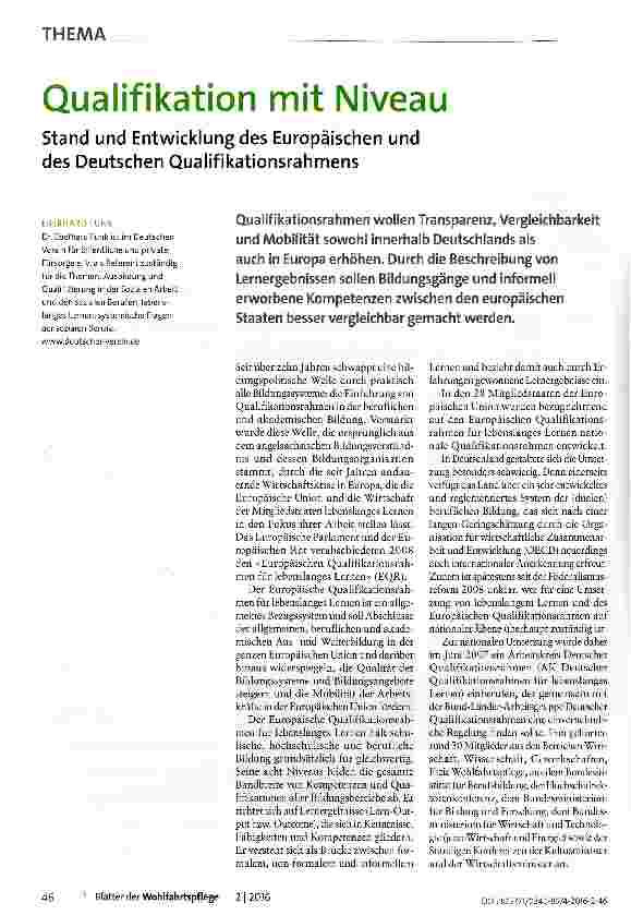 Vorschauseite 1: Qualifikation mit Niveau