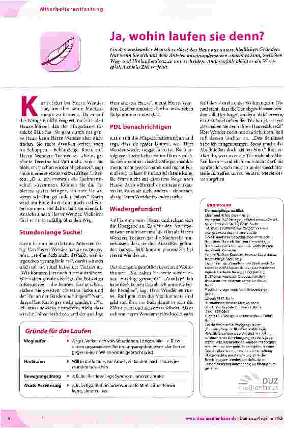 Vorschauseite 1: Ja, wohin laufen sie denn?