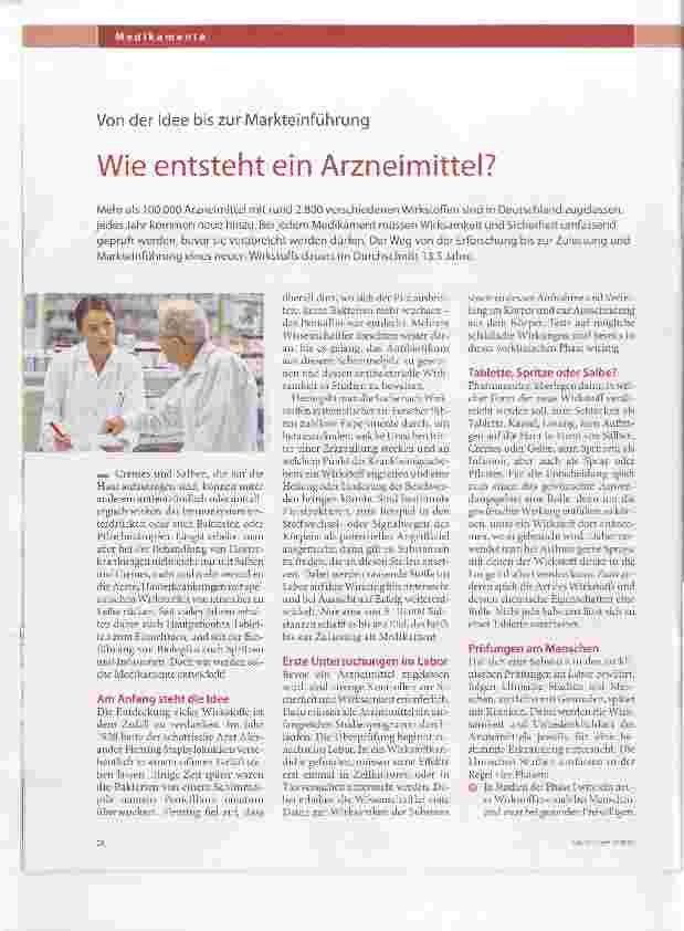 Vorschauseite 1: Wie entsteht ein Arzneimittel?