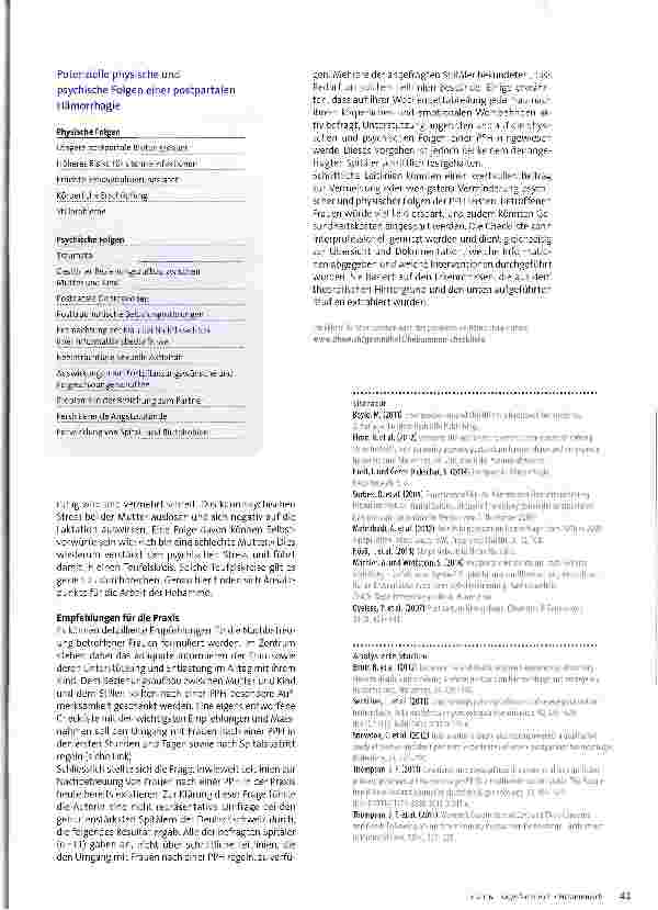 Vorschauseite 2: Welche physischen und psychischen Folgen hat die postpartale Hämorrhagie?