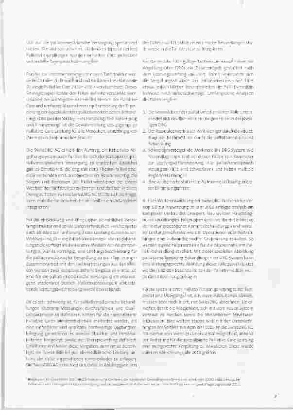 Vorschauseite 2: Das SwissDRG-System und die Finanzierung der palliativmedizinischen Versorgung