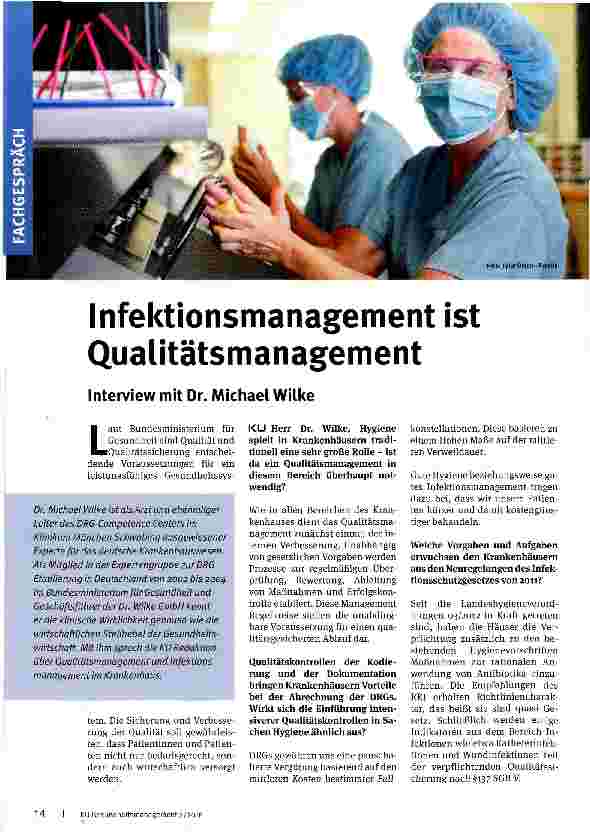 Vorschauseite 1: Infektionsmanagement ist Qualitätsmanagement