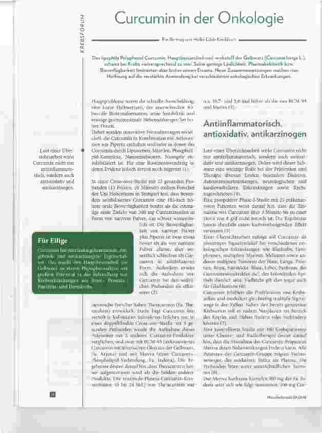Vorschauseite 1: Curcumin in der Onkologie