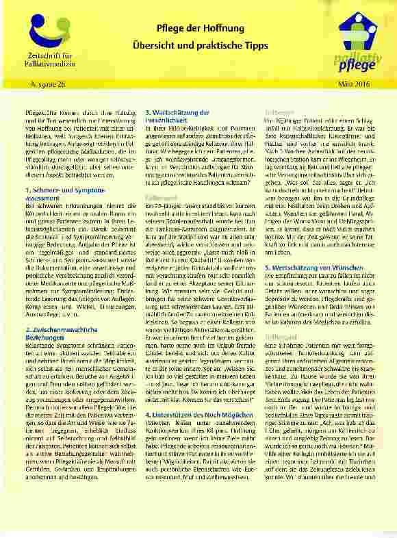 Vorschauseite 1: Pflege der Hoffnung Übersicht und praktische Tipps