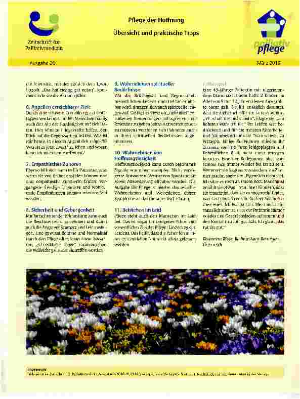 Vorschauseite 2: Pflege der Hoffnung Übersicht und praktische Tipps