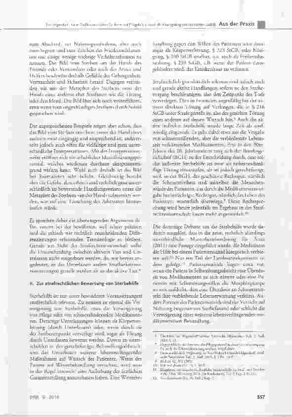 Vorschauseite 2: Neue Strafbarkeitsrisiken für Ärzte und Pflegekräfte durch die Neuregelung des assistierten Suizids