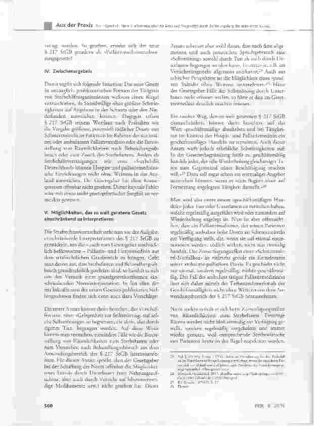Vorschauseite 5: Neue Strafbarkeitsrisiken für Ärzte und Pflegekräfte durch die Neuregelung des assistierten Suizids